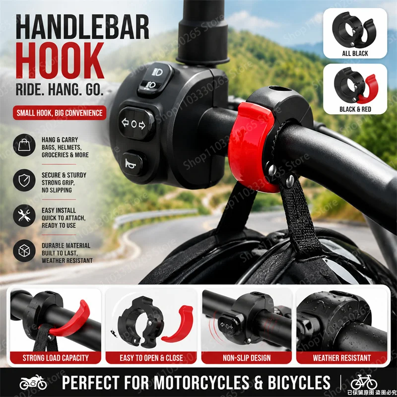 Cycling Commute Bag - Heavy Duty motorfietsstuurhaak, antislip, eenvoudig te