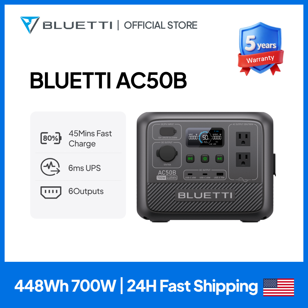 Usb Charger Dynamo - BLUETTI AC50B Draagbare Powerstation 700W 448Wh