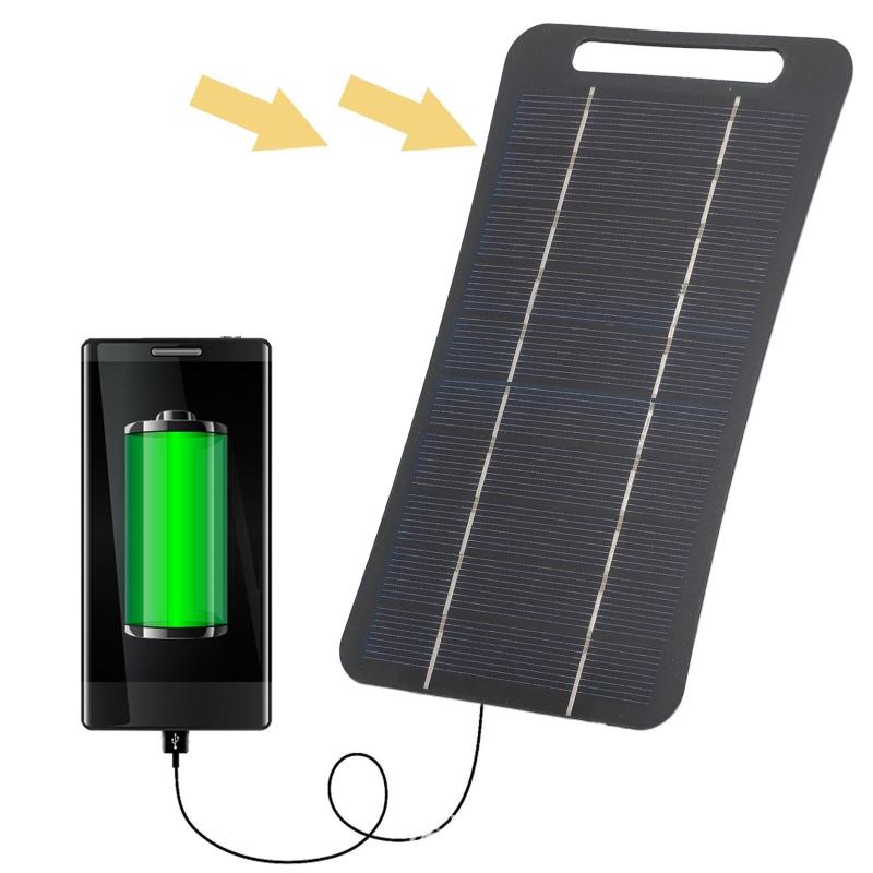 Usb Charger Dynamo - 2W Solarlader Draagbaar met USB-C Snelladen