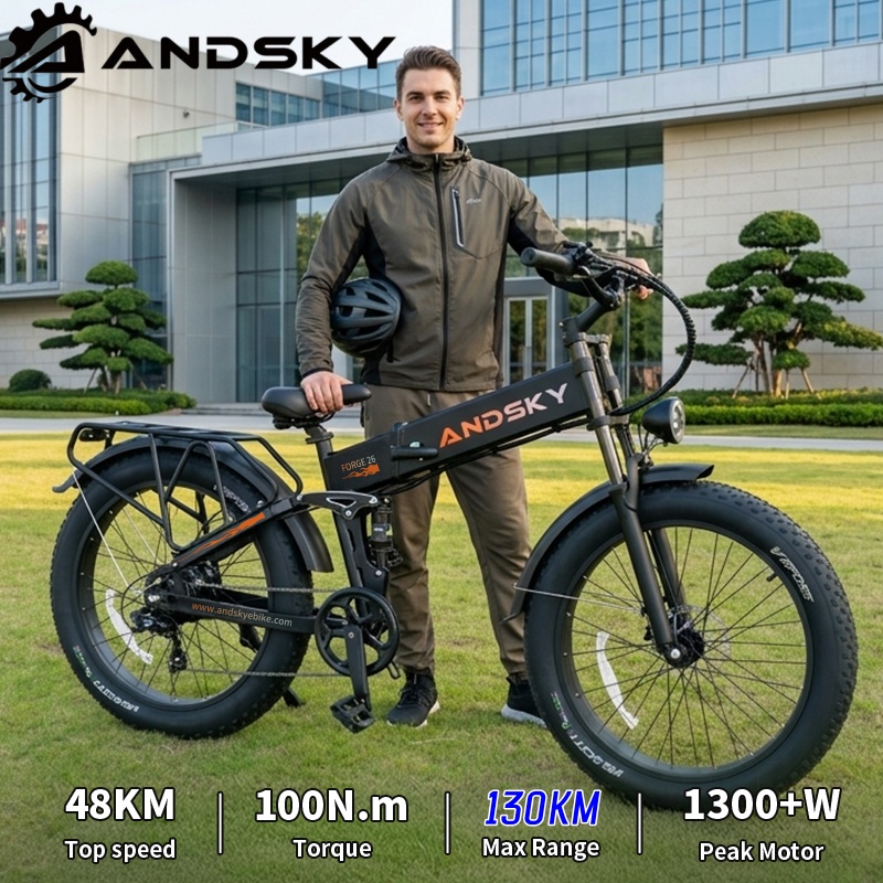 Commuting On Mountain Bike - ANDSKY Forge 26 Volledig Geveerde Opvouwbare